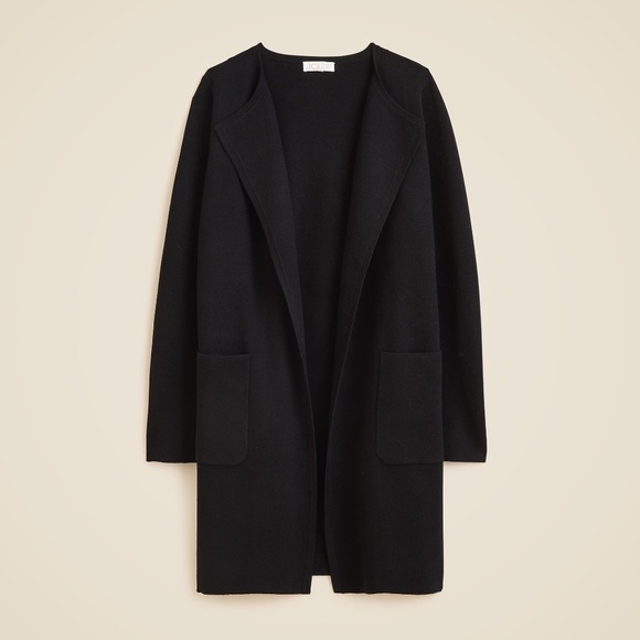 NWT!! J. CREW Juliette Collarless Sweater Blazer Solid Black Longline Knit Small - Picture 11 of 16